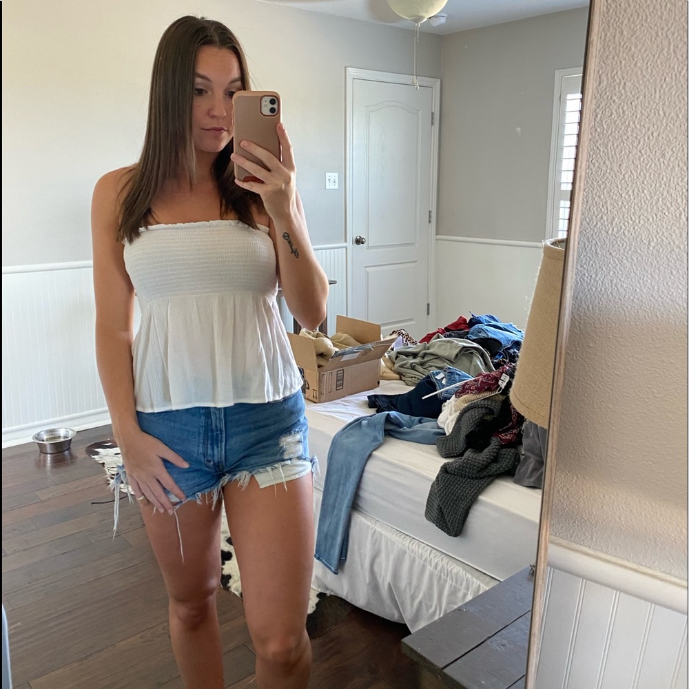 Lightly worn off the shoulder top